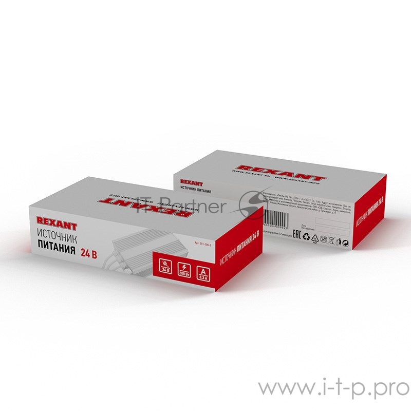 Источник питания тонкий 220 V AC/24 V DC 8,33 А 200 W с проводами, влагозащищенный (IP67)