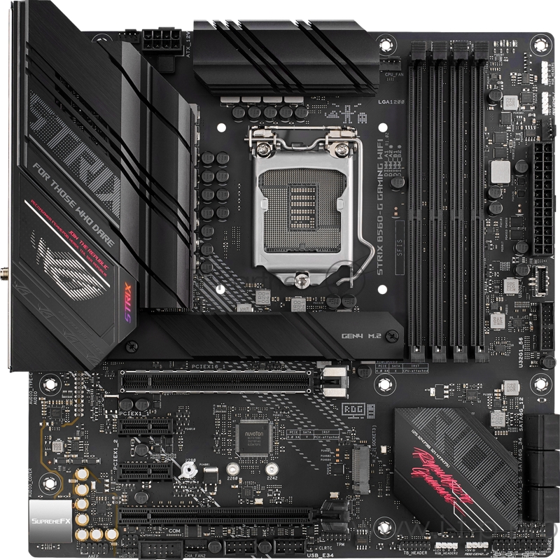 Материнская плата ASUS ROG STRIX B560-G GAMING WIFI, LGA1200, B560, 4*DDR4, HDMI+DP, CrossFireX, SATA3 + RAID, Audio, Gb LAN, USB 3.2*9, USB 2.0*5, COM*1 header (w/o cable), mATX 90MB1750-M0EAY0