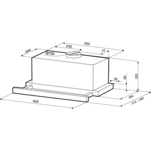 Вытяжка KRONA KAMILLA power 600 inox 3Р