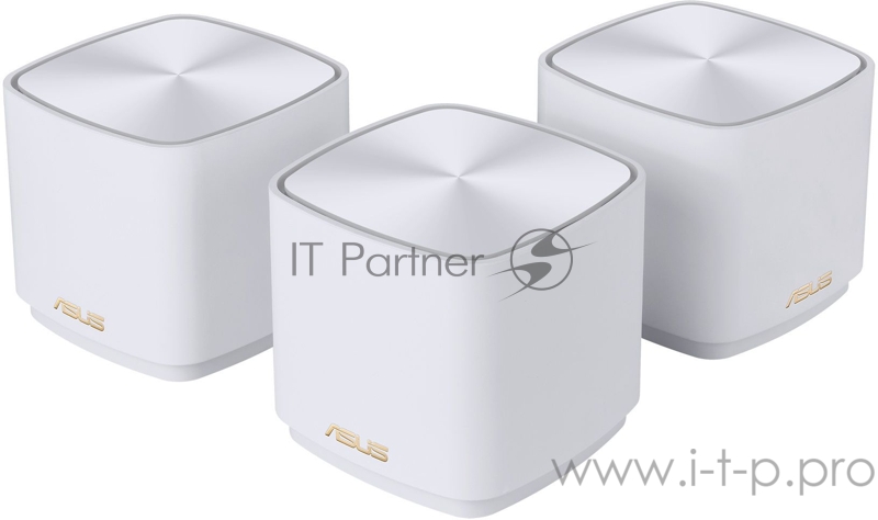 Бесшовный Mesh роутер Asus ZenWiFi (AX MINI XD4 (W-3-PK)) AX1800 10/100/1000BASE-TX белый (упак.:3шт)