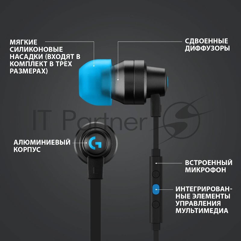 Гарнитура Logitech Headset Gaming G333 - BLACK - 3.5 MM