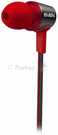 Внутриканальные стереонаушники с микрофоном SVEN E-190M, черный-красный Внутриканальные стереонаушники с микрофоном SVEN E-190M, черный-красный