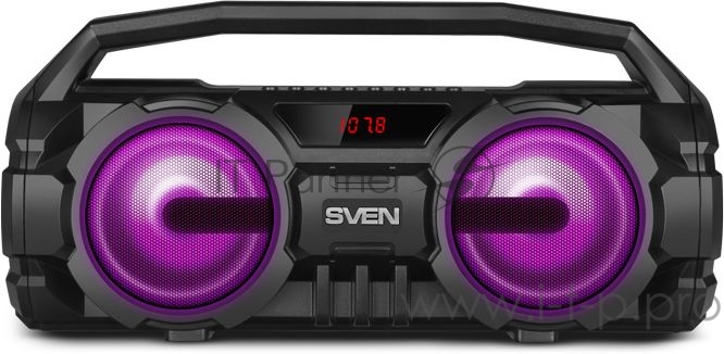 Акустическая система SVEN PS-415. черный. (2.0. мощность 2x6 Вт (RMS). Bluetooth. FM. USB. microSD. LED-дисплей. встроенный аккумулятор) SVEN PS-415. черный. акустическая система (2.0. мощность 2x6 Вт (RMS). Bluetooth. FM. USB. microSD. LED-дисплей.