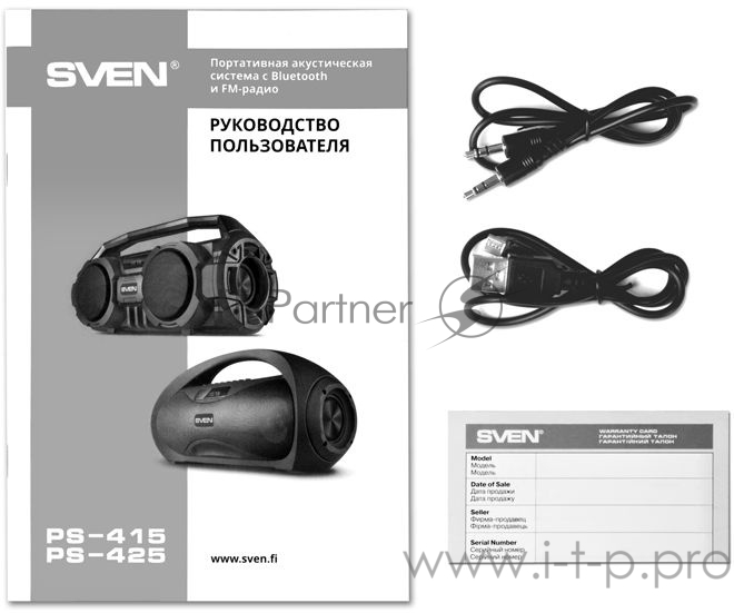 Акустическая система SVEN PS-415. черный. (2.0. мощность 2x6 Вт (RMS). Bluetooth. FM. USB. microSD. LED-дисплей. встроенный аккумулятор) SVEN PS-415. черный. акустическая система (2.0. мощность 2x6 Вт (RMS). Bluetooth. FM. USB. microSD. LED-дисплей.