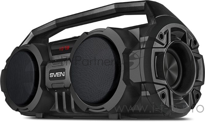 Акустическая система SVEN PS-415. черный. (2.0. мощность 2x6 Вт (RMS). Bluetooth. FM. USB. microSD. LED-дисплей. встроенный аккумулятор) SVEN PS-415. черный. акустическая система (2.0. мощность 2x6 Вт (RMS). Bluetooth. FM. USB. microSD. LED-дисплей.