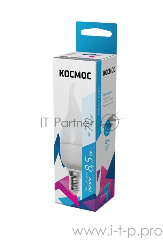 Лампа светодиодная LED BASIC CW 8.5Вт 220В E14 4500К Космос LkecLED8.5wCWE1445