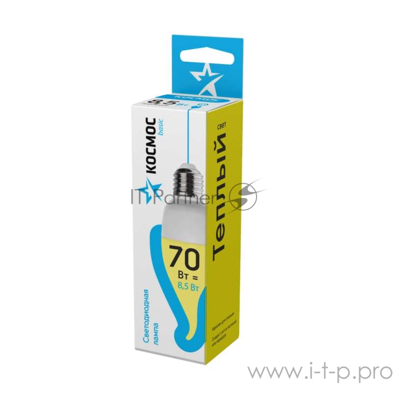 Лампа светодиодная LED BASIC CW 8.5Вт 220В E27 3000К Космос LkecLED 8.5wCWE2730
