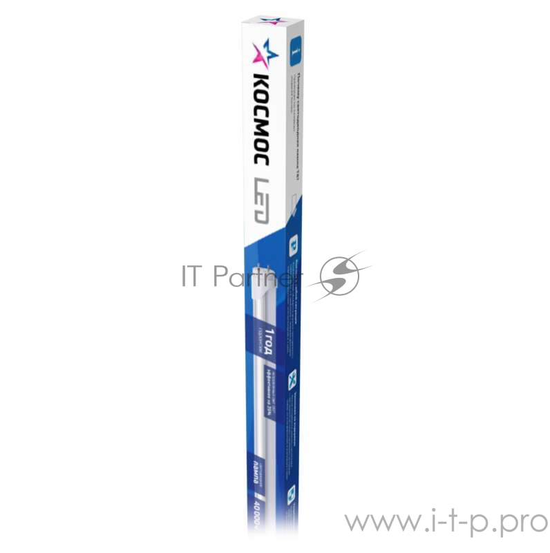 Лампа светодиодная LED 9Вт 220В G13 6500К GLASS 600мм T8 Космос Lksm_LED9wG13T865GL