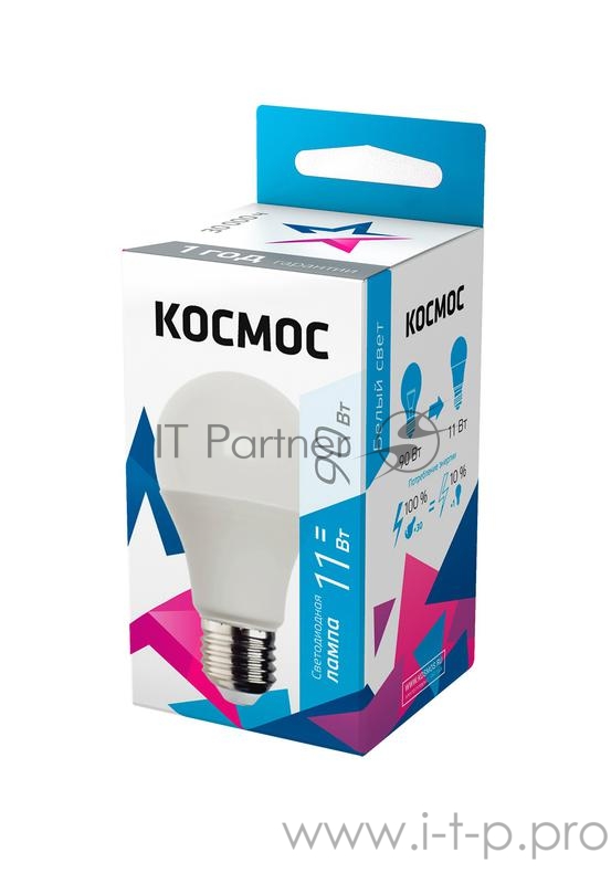 Лампа светодиодная LED BASIC A60 11Вт 220В E27 4500К КОСМОС LkecLED11wA60E2745