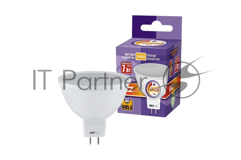 Лампа светодиодная диммируемая PLED-DIM JCDR 7Вт 3000К тепл. бел. GU5.3 540лм 220-240В JazzWay 1035400