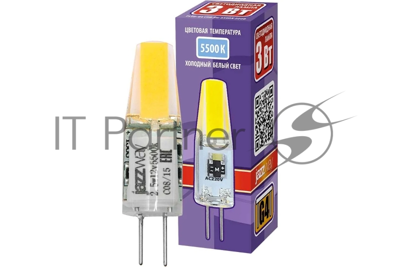 Лампа светодиодная PLED-G4 COB 3Вт капсульная 5500К холод. бел. G4 240лм 220В JazzWay 2857477
