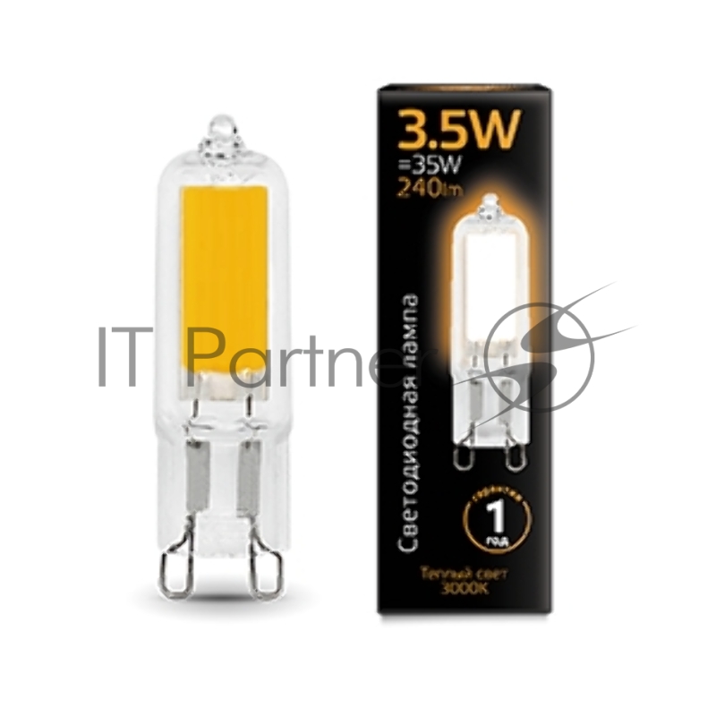 Лампа светодиодная LED G9 AC220-240В 3.5Вт 3000К Glass Gauss 107809103