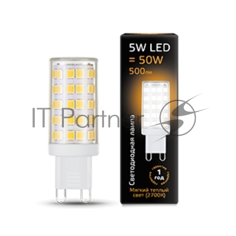Лампа светодиодная LED G9 5Вт AC185-265В 2700К керамика Gauss 107309105
