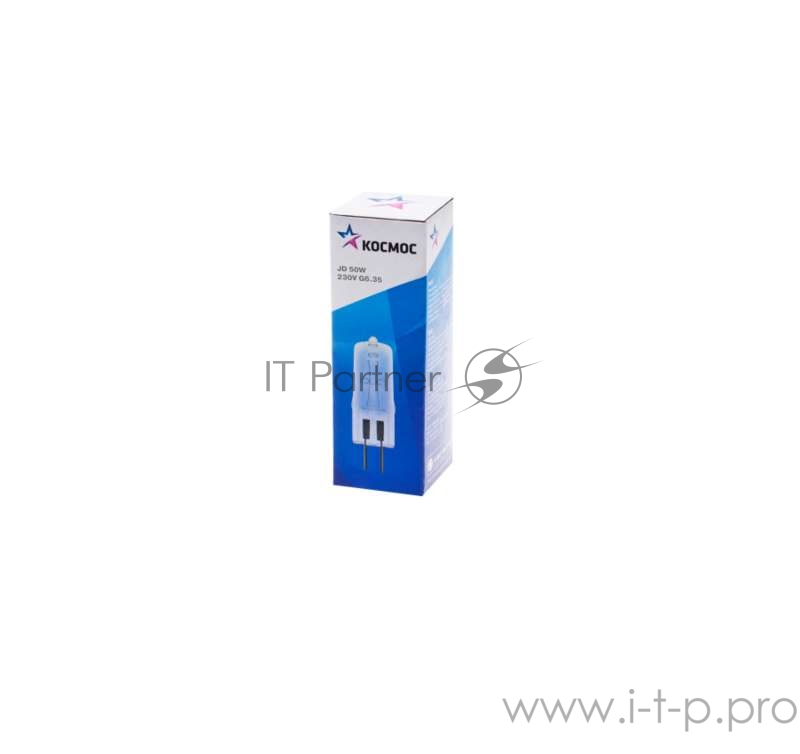 Лампа галогенная JD 50Вт капсула G6.35 3000К 240В КОСМОС LKsmJD230V50W
