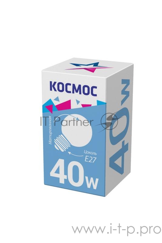Лампа накаливания Шар 40Вт E27 мат. Космос LKsmSSpFr40E27v2