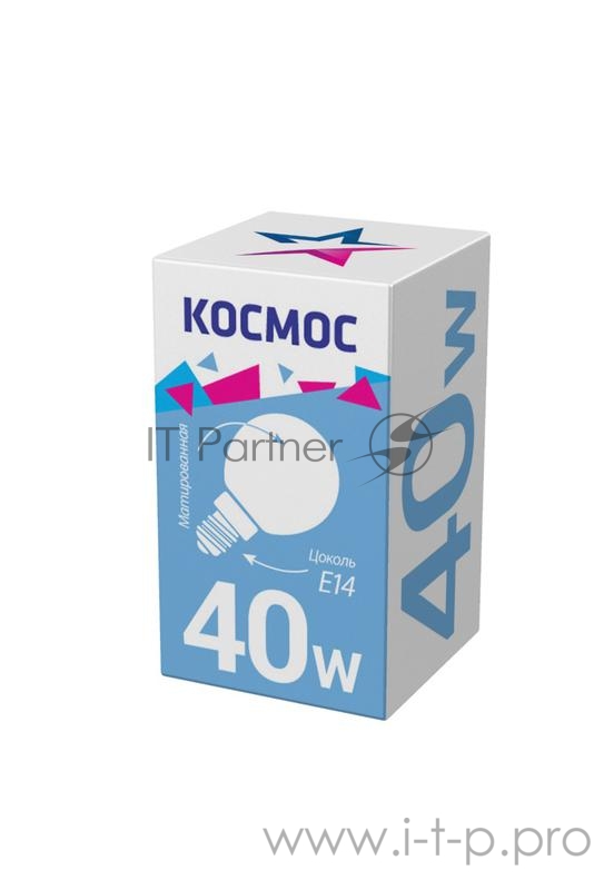 Лампа накаливания Шар 40Вт E14 мат. Космос LKsmSSpFr40E14v2