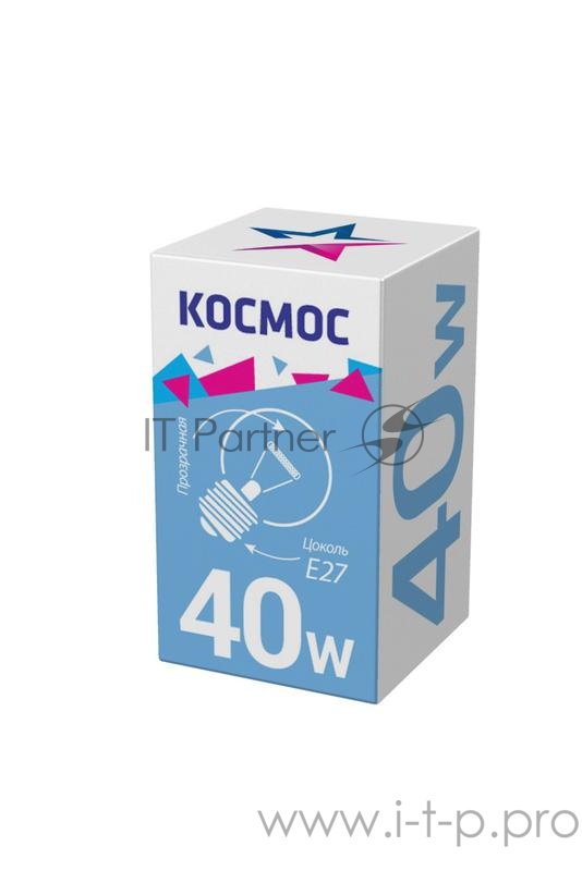 Лампа накаливания Шар 40Вт E27 прозр. Космос LKsmSSpCL40E27v2