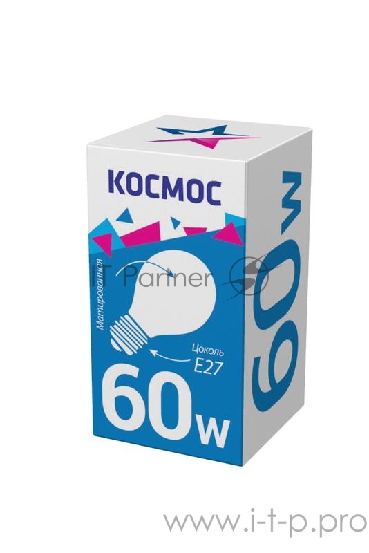 Лампа накаливания A50/A55 60Вт E27 220-240В мат. КОСМОС LKsmSt55Fr60E27v2