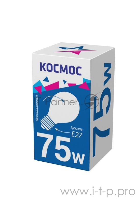 Лампа накаливания A50/A55 75Вт E27 220-240В мат. КОСМОС LKsmSt55Fr75E27v2