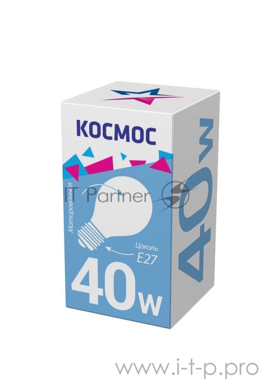 Лампа накаливания A50/A55 40Вт E27 220-240В мат. КОСМОС LKsmSt55Fr40E27v2