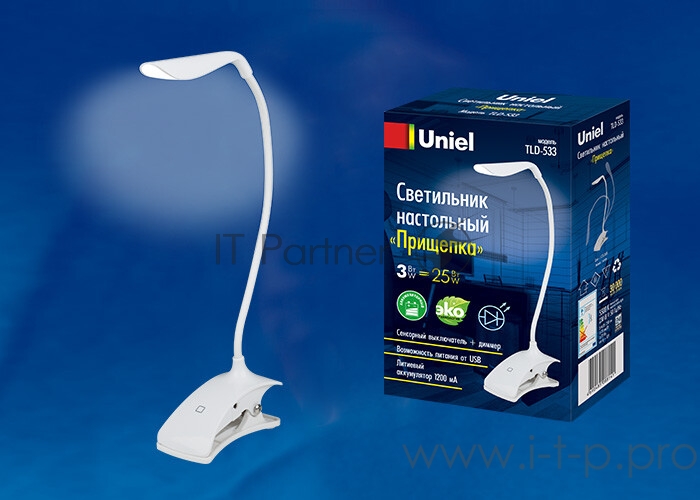Светильник TLD-533 White LED 250Лм 5500К Dimmer 3W Uniel UL-00001494