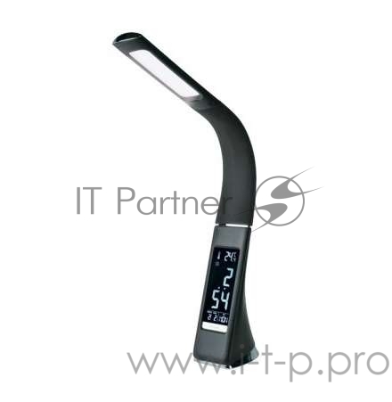 Светильник LED TLD-542 Black/300лм/5000К/Dimmer настол. часы календ. терм. черн. 5Вт Uniel UL-00001816