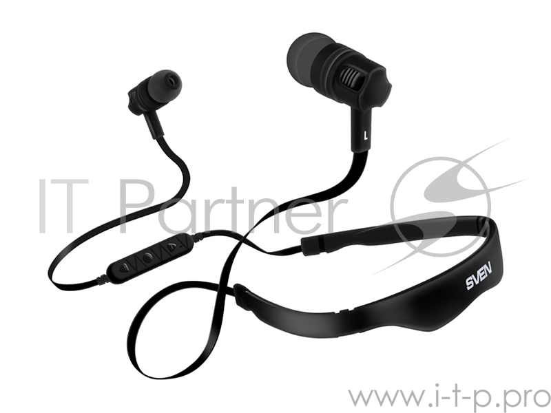 Наушники SVEN E-215B, черный {Bluetooth 4.1, 20-20 000, Частотный диапазон, Гц 30-16000, радиус действия до 10м}