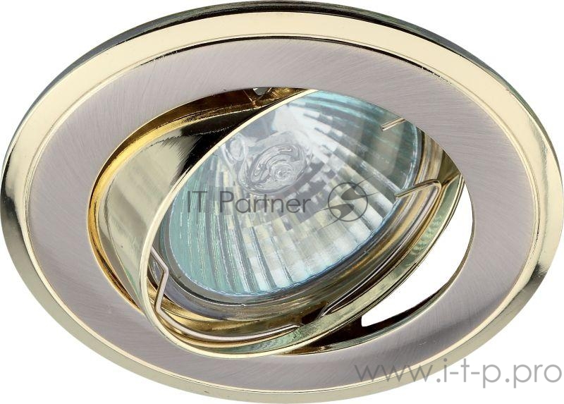 Светильник литой пов. Эра C0043708 KL22 А SN/G двойной контур MR16,12V/220V, 50W сатин никель/золото