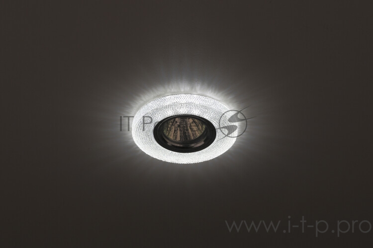 Светильник DK LD1 WH декор со светодиод. подсветкой GU5.3 220В 50Вт прозр. ЭРА Б0018775