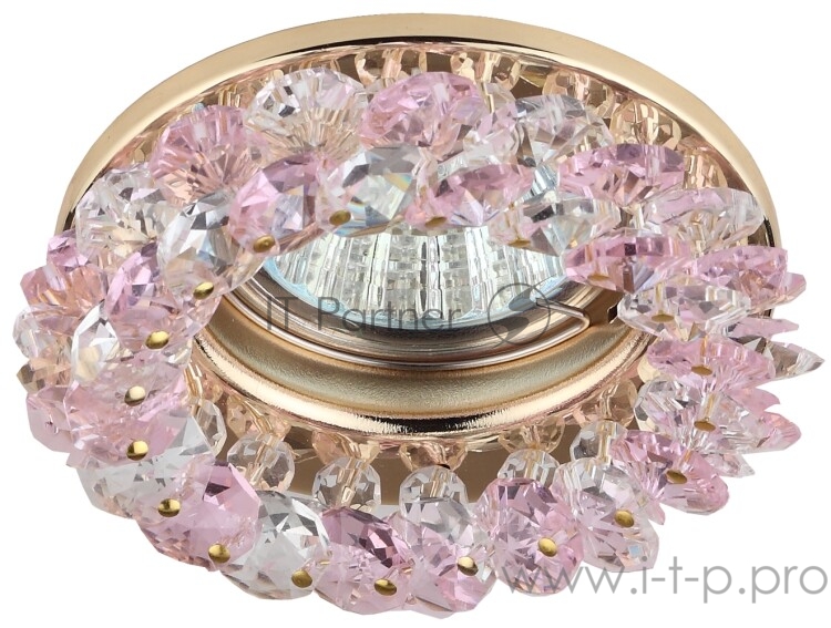 Светильник DK16 GD/WH/PK декор круглый с мелкими хрусталиками зол./прозр./роз. ЭРА C0043795