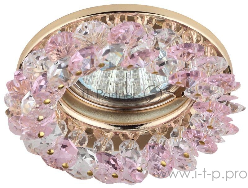 Светильник DK16 GD/WH/PK декор круглый с мелкими хрусталиками зол./прозр./роз. ЭРА C0043795