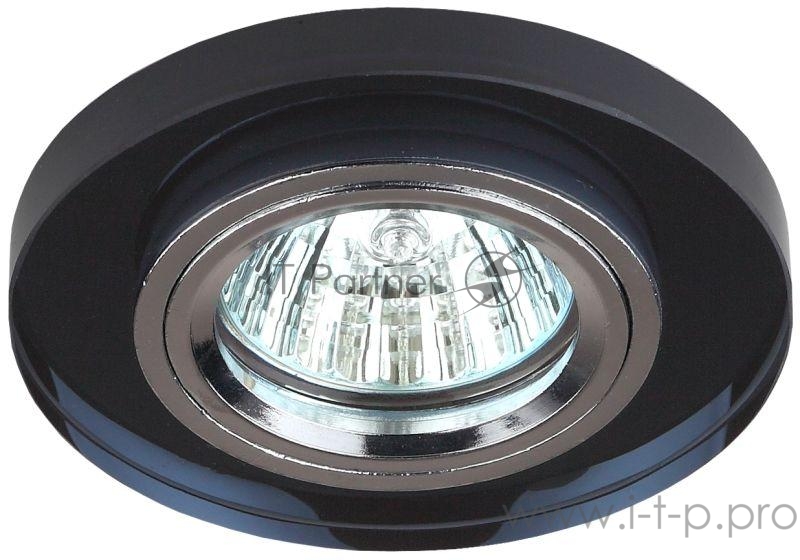 Светильник DK7 CH/BK декор стекло круглый MR16 12В 50Вт хром/черн. ЭРА C0043793