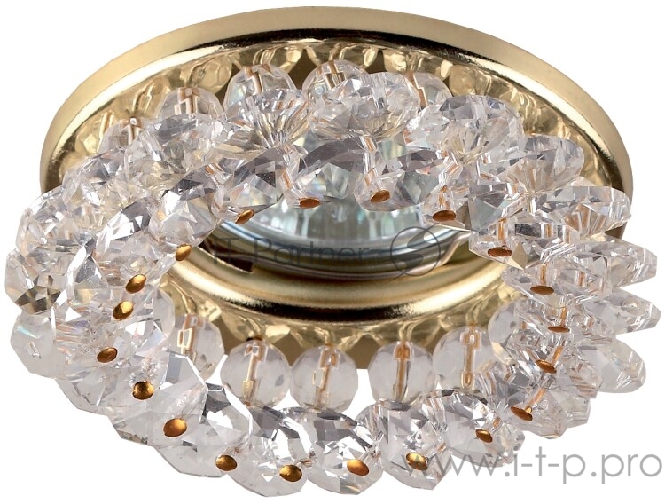 Светильник DK16 GD/WH декор круглый с мелкими хрусталиками зол./прозр. ЭРА C0043749