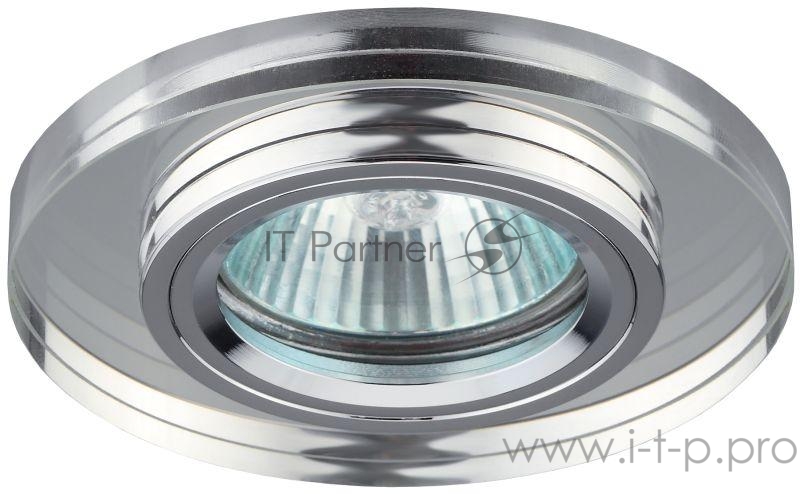 Светильник DK7 CH/WH декор стекло круглый хром/зеркальный ЭРА C0043735