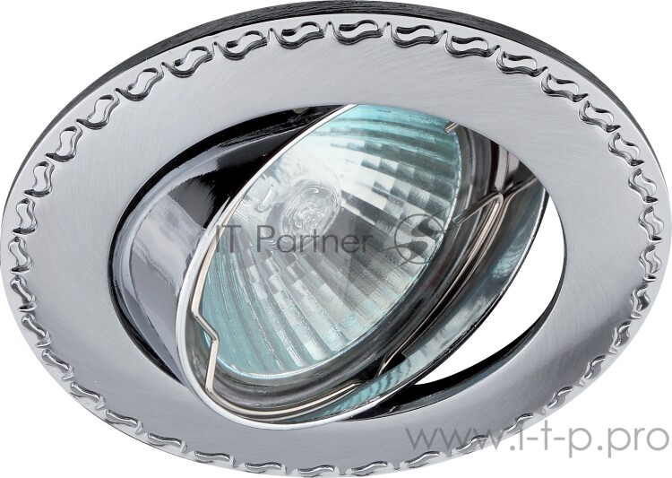 Светильник KL23А SCH/CН литой поворот. контур с рисунком MR16 12В 50Вт сатин хром/хром ЭРА C0043712