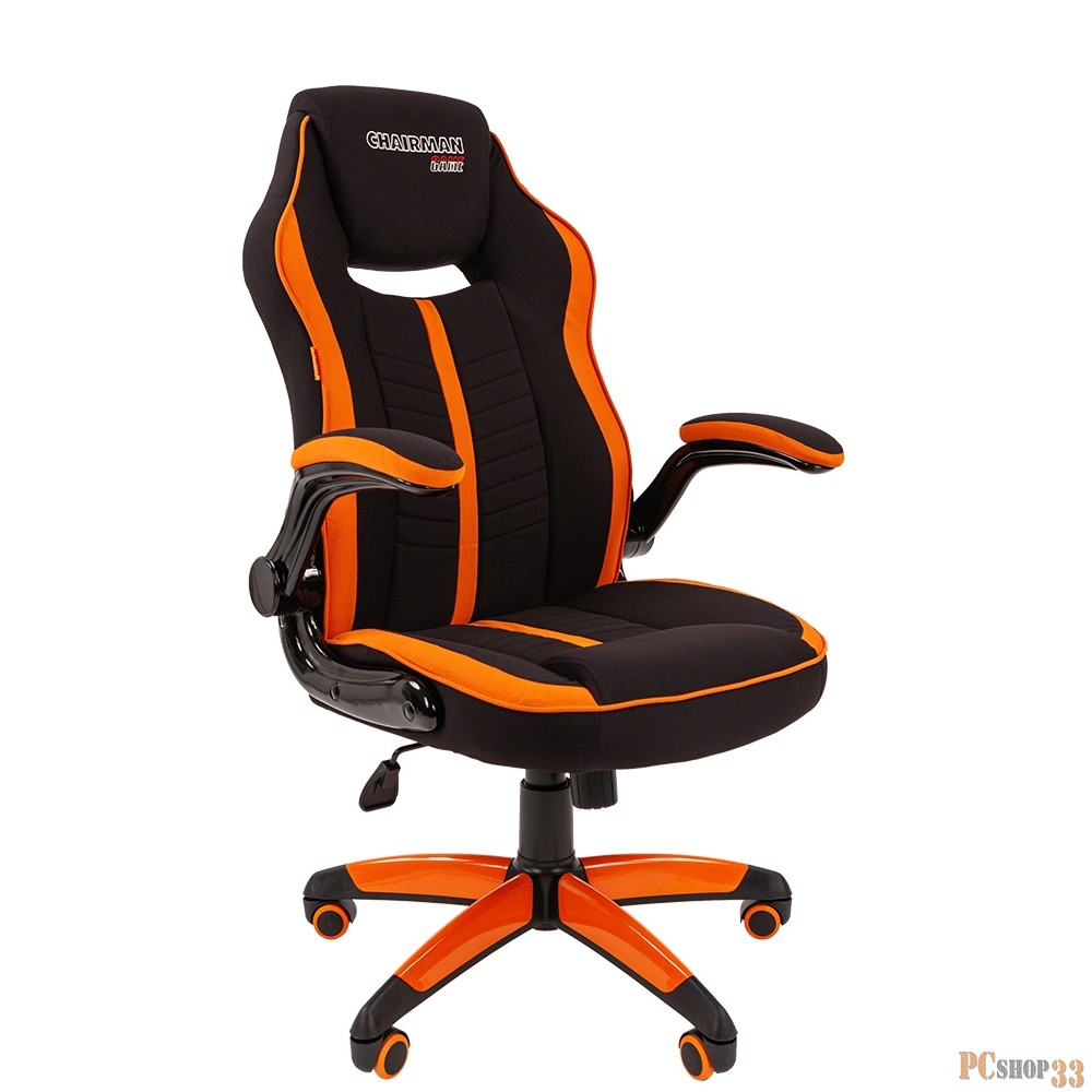 Кресло Chairman game 19 Россия ткань черн./оранж. (7060632)
