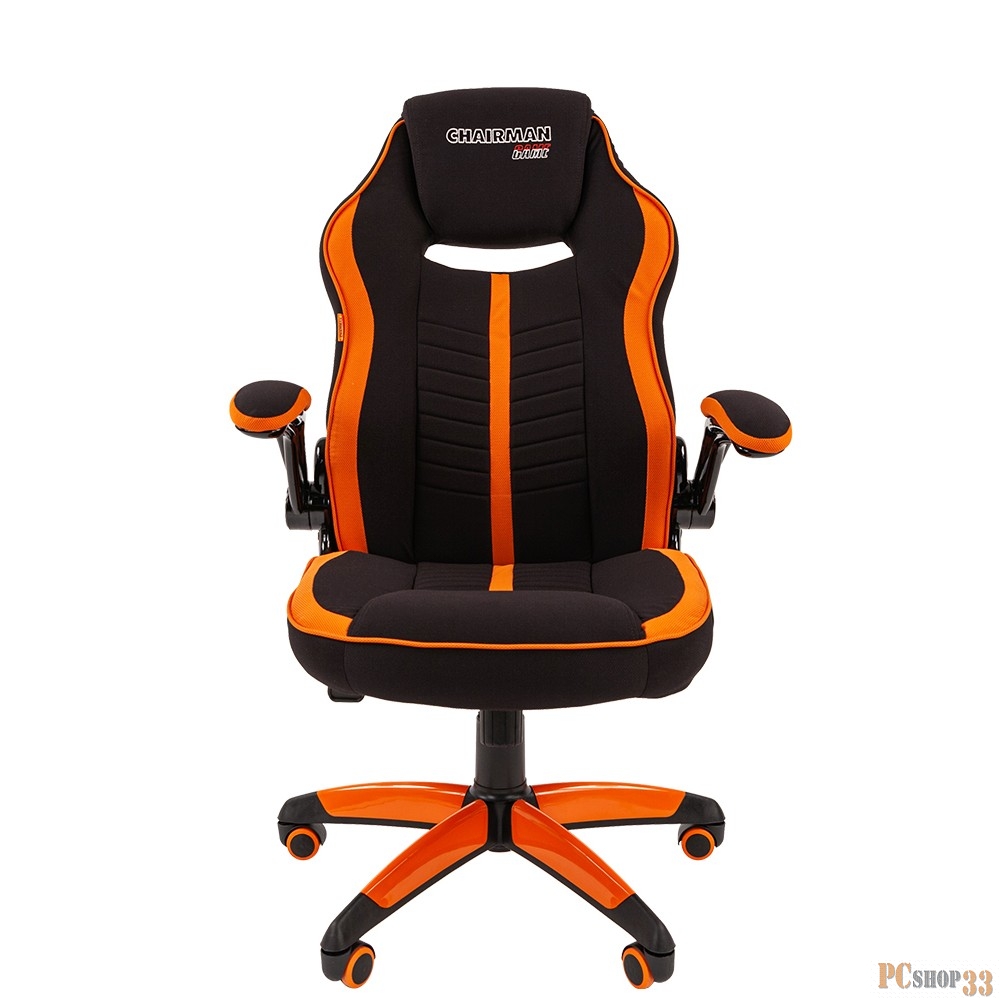 Кресло Chairman game 19 Россия ткань черн./оранж. (7060632)