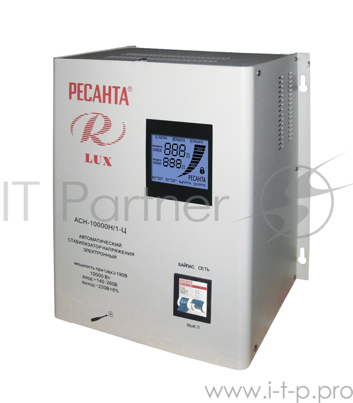 Стабилизатор напряжения Ресанта АСН-10000Н/1-Ц электронный однофазный серый