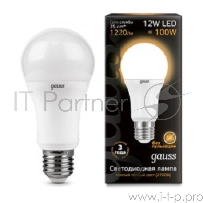 Лампа светодиодная GAUSS LD102502112 LED A60 globe 12W E27 2700K