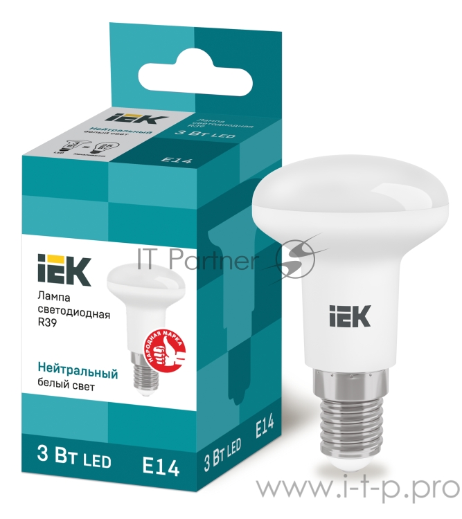 Лампа Iek LLE-R39-3-230-40-E14 светодиодная ECO R39 рефлектор 3Вт 230В 4000К E14 IEK