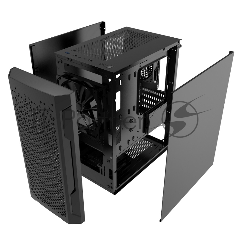 Корпус Powercase Mistral Micro Z2B SI, Non Window, Mesh, 2x 120mm fan, чёрный, mATX (CMIMZB-F2SI)