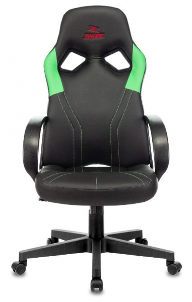 Кресло игровое Бюрократ ZOMBIE RUNNER черный/зеленый искусственная кожа крестовина пластик