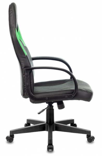 Кресло игровое Бюрократ ZOMBIE RUNNER черный/зеленый искусственная кожа крестовина пластик