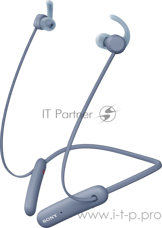 Гарнитура вкладыши Sony WI-SP510 синий беспроводные bluetooth нашейный держатель (WISP510L.E)