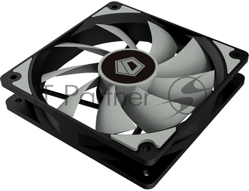 Вентилятор ID-COOLING NO-12025-XT 120x120x25мм (80шт./кор, PWM, Low Noise, резиновые углы, черный, 700-1800об/мин) BOX