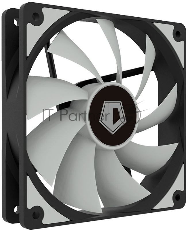 Вентилятор ID-COOLING NO-12025-XT 120x120x25мм (80шт./кор, PWM, Low Noise, резиновые углы, черный, 700-1800об/мин) BOX