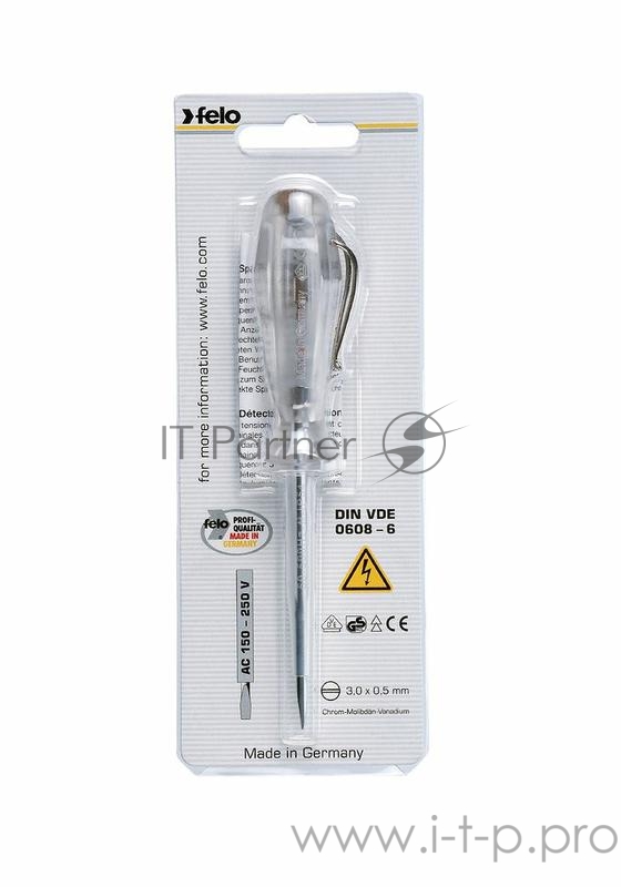Отвертка тестер напряжения 3.0х0.8х70 Felo 36140001