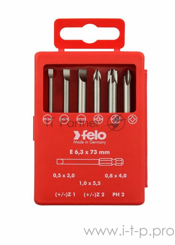 Набор бит SL/Z (+/-) Industrial 73мм в кейсе (уп.6шт) Felo 03192716