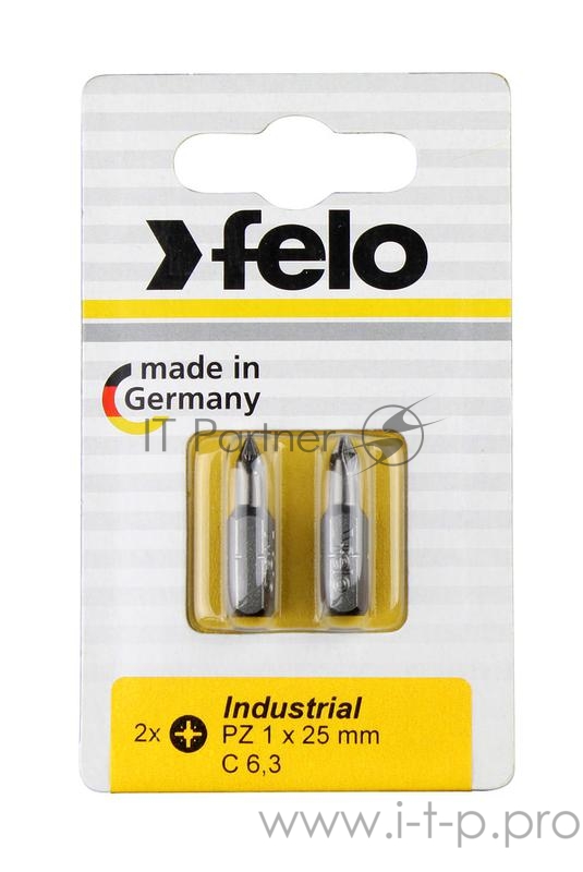 Бита крестовая PZ 2х25 серия Industrial (уп.2шт) в блистере Felo 02102036