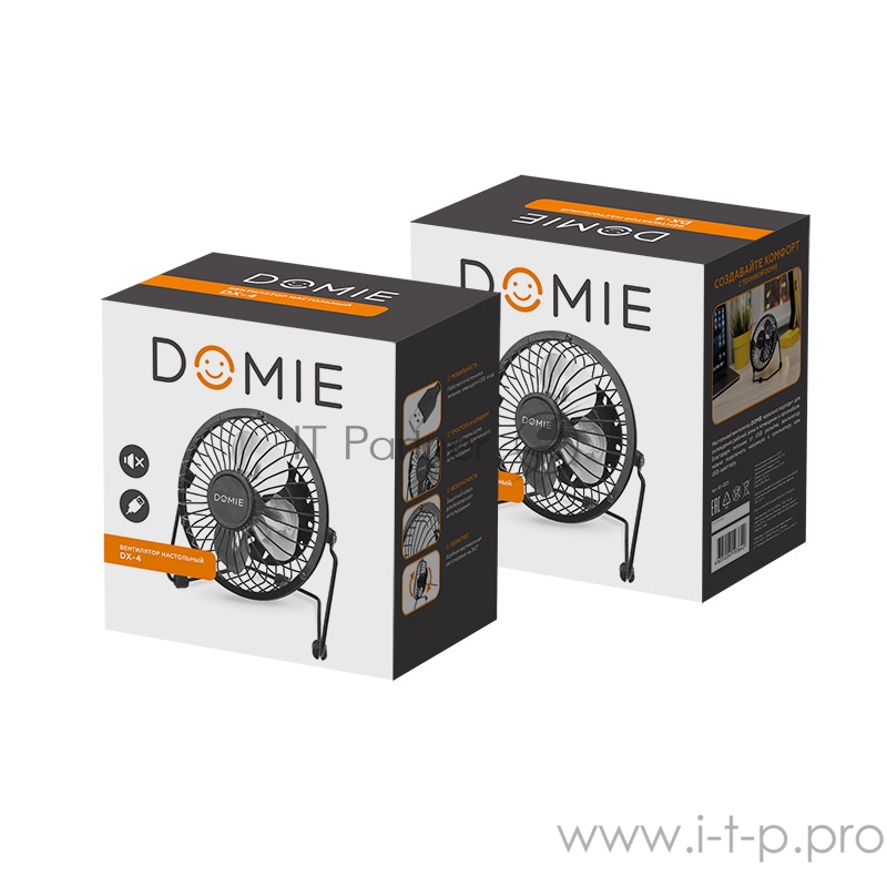 Вентилятор настольный DOMIE (DX-4) USB (черный)